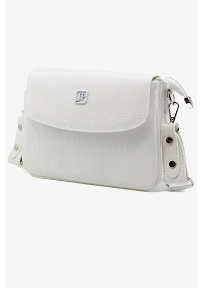 Just Polo Kadın Su Geçirmez Ayarlanabilir Askılı Lüks El & Omuz Çantası Shoulder Bag Ebat: 25 X 15 Cm Beyaz