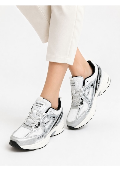 Wickers Kadın Sneaker Beyaz - Gri