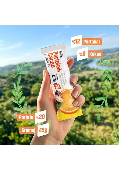 Portakal Ve Kakao Aromalı Protein Bar 45 G Protein İçeren Atıştırmalık Ve Sporcu Barı 3 Adet