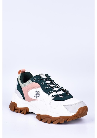 U.S. Polo Assn. Us. Polo Assn. Tracky Beyaz Yeşil Kadın Spor Ayakkabısı Sneaker Beyaz