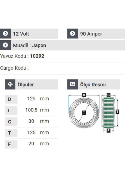 Nursan 150812 Statör 12v 90a Tata Pikap.tata Indıago Taksi