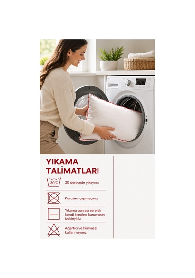 Carmine Serisi %100 Silikon Elyaf Dolgu Yastık - Otel Tipi 800 Gr 1 Adet Beyaz