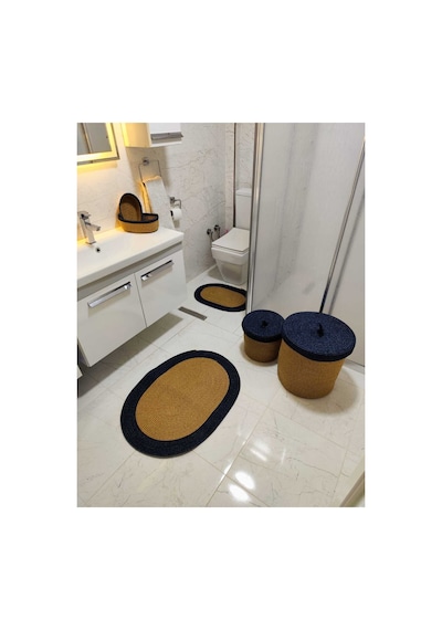 Jüt Hasır 6 Lı Banyo Paspas Takımı Bohem Tarzı Paspas:50x80/ 40x60 /çamaşır Sepet 40x36 ,25x25 Hasır Kırçılmavi Hasır Kırçılmavi Jüt Hasır 6 Lı Banyo Paspas Takımı Bohem Tarzı Paspas:50x80/ 40x60 /çamaşır Sepet 40x36 ,25x25 Hasır Kırçılmavi Hasır Kırçılmavi