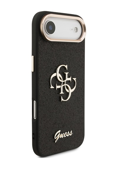 Apple Uyumlu iPhone 17 Air Kılıf Guess Lisanslı 4g Büyük Metal Kamera Çerçeveli Ve Logolu Glitter Kapak Siyah