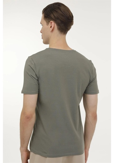 Lumberjack A10149740008010 4m M-ct106 Bsc V Nk T-sh 4fx Haki Erkek T-shirt Haki