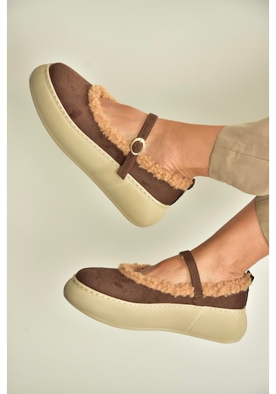 Fox Shoes V811269502 Kahverengi Süet İçi Kürklü Günlük Kadın Ayakkabı Kahverengi