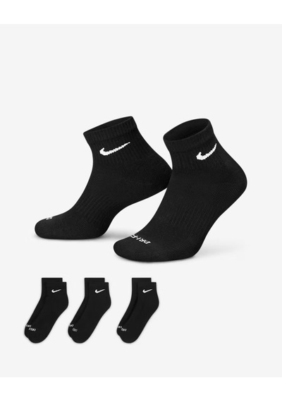 Nike Everyday Plus Destekli Antrenman Bilek Çorapları 3 Çift Siyah Sx6890-010 Sıyah