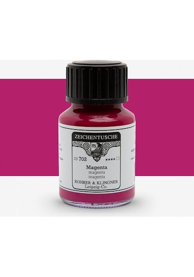 Rohrer&klingner Kaligrafi Mürekkebi Zeichentusche 29-airbrush-fırça-divit-sulu Boya 50ml-702 Magenta Çok Renkli