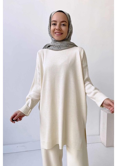 Kahijab Anje Triko Tunik - Taş Krem