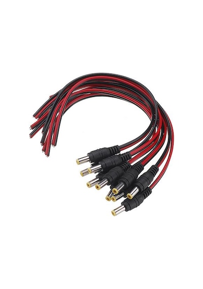 Cctv Güvenlik Kamerası Power Jack Jak Kablo 30Cm 10 Adet