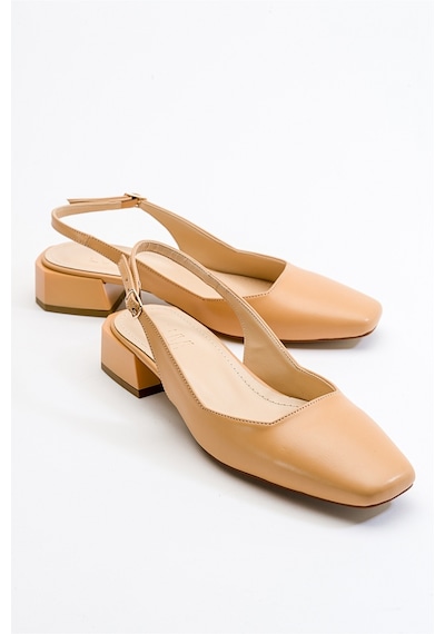 Luvishoes State Koyu Bej Cilt Kadın Topuklu Ayakkabı Koyu Bej