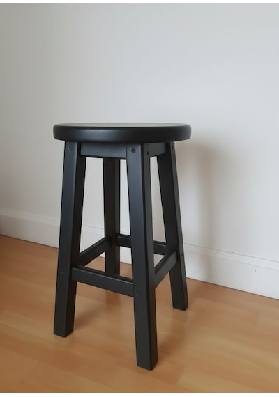 Ahşap Tabure 50 Cm / Arbrestore Siyah