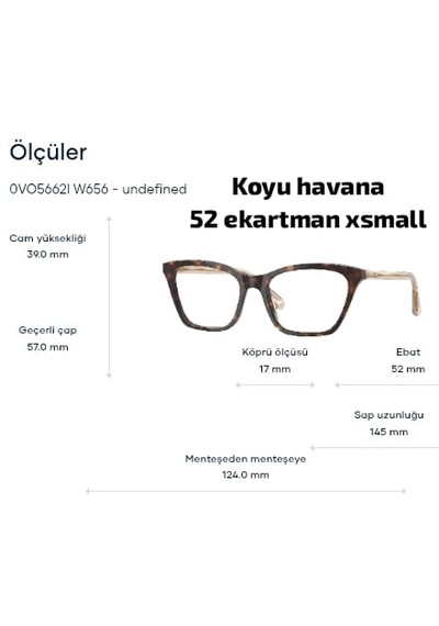 Vo5662 W656 52 Ekt Kadın Mavi Işık Korumalı Ekran Gözlüğü Koyu Havana Kahverengi