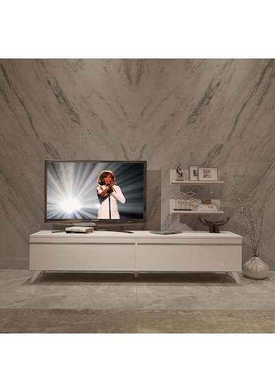 Decoraktiv Eko 4 Mdf Std Retro Tv Ünitesi Tv Sehpası Beyaz