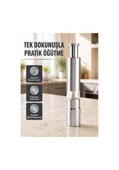 Trendlia Ergonomik Tasarımlı, Nem Geçirmez Kapaklı Baharat Öğütücü Çok Renkli