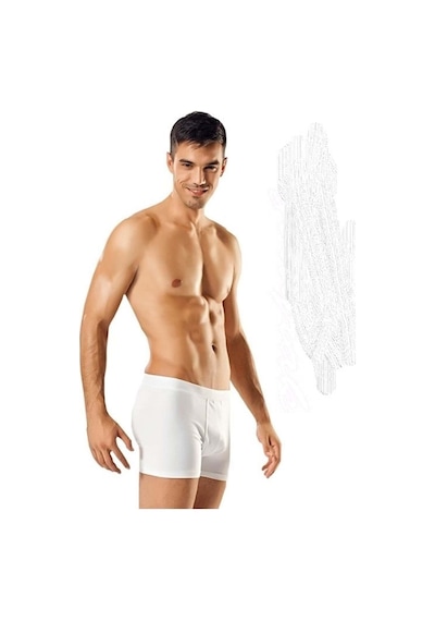 9 Lu Erkek Likralı Boxer - Beyaz - Xl-4 Beyaz