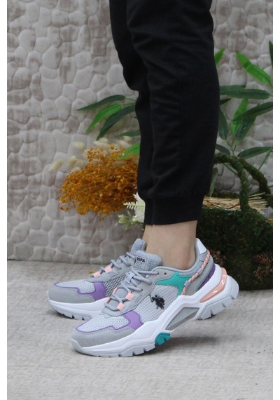 U.s. Polo Assn. Vıncent Gri Lila Yeşil Kadın Sneaker Ayakkabı 001