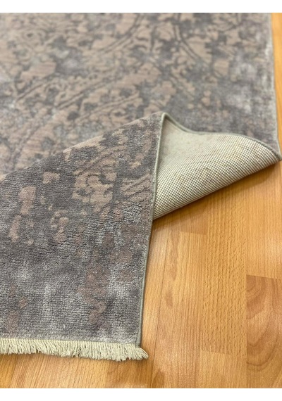 Şemşiye Motifli 160 X 230 Bambu Yün Halı Gri