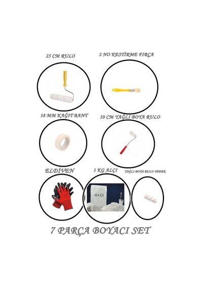 Rulo - Firça - Tamir Set- 7 Parça