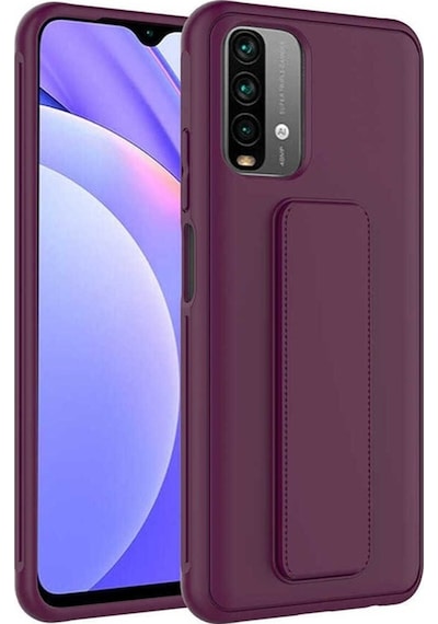 Xiaomi Poco M5s Kılıf Zore Qstand Kapak Mürdüm