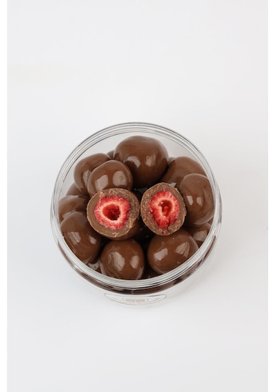 Çikolata Kaplı Çilek Draje Freeze Dried Çilek 125 Gr