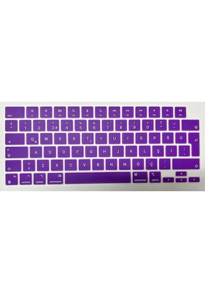 Arabulalaca Apple Uyumlu MacBook Pro 16.2 A2780 Türkçe Q Silikon Klavye Mor