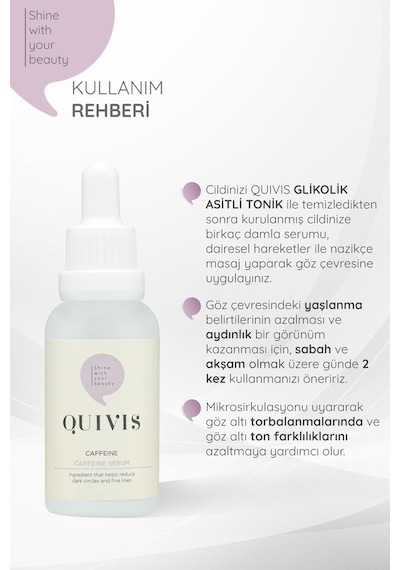 Quvis Göz Altı Torbalanma ve Kararma Karşıtı Aydınlatıcı Kafein Serum 30 ML