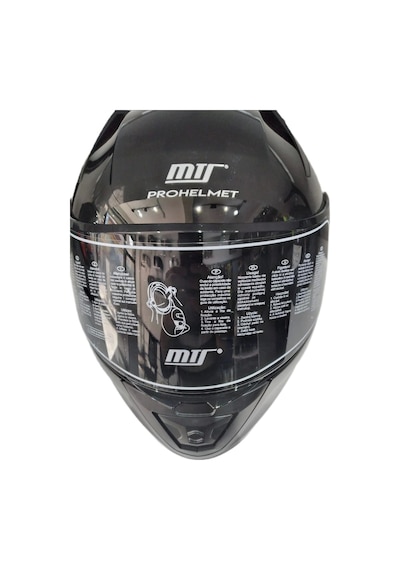 Mts Pro 801 Güneş Gözlüklü Motosiklet Kaskı Parlak Siyah