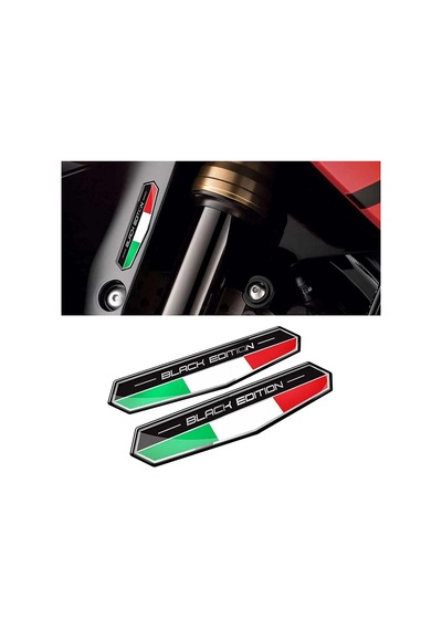 Black Edition İtalya Bayraklı 3d Sticker