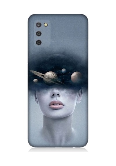 Samsung Galaxy A03s Uyumlu Kadın Ve Evren Desenli Silikon Kılıf