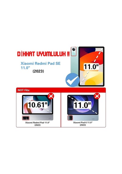 Xiaomi Redmi Pad Se 11inç Modeli Uyumlu Kılıf Tutmalı Silikon Kılıf Arka Kapak