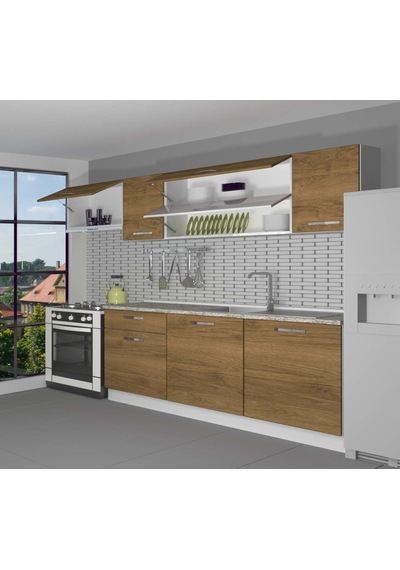 Decoraktiv Ekol 240 Mdf Hazır Mutfak Dolabı - Tezgah Dahil - Naturel Pera Meşe