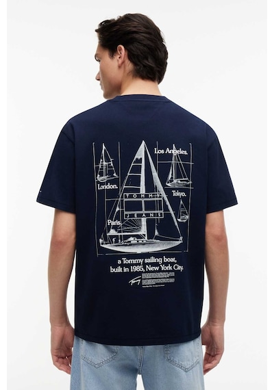 Tommy Hilfiger Tjm Rlx Saılboat Ss Tee Erkek Mavi T-shirt - Dm0dm23184
