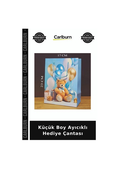 Küçük Boy Ayıcıklı Hediye Çantası Tatlı Paket Özel Sunum Şık Paketleme