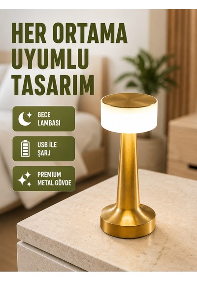 Dekoratif Masa Lambası Kopya Sarı