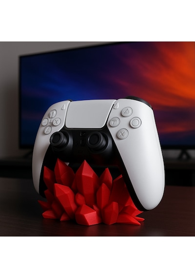 Ps5 Dualsense Uyumlu Kırmızı Kristal Gamepad Standı