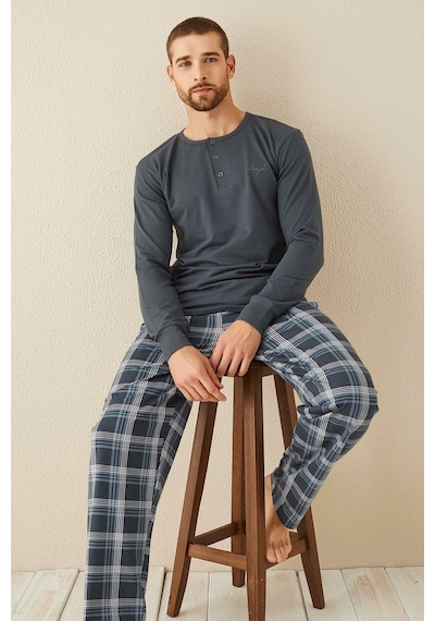 Aydoğan Erkek Civan Patlı Modal Lacivert Pijama Takımı 3339 Lacivert