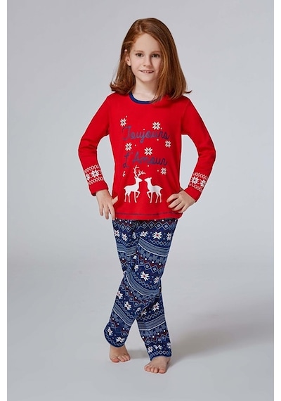 Roly Poly Kız Çocuk Bisiklet Yaka Pijama Takım (2954) (1-4 Yaş)