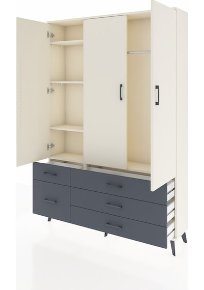 Arges Dolap 5 Raflı 5 Çekmeceli Tek Askılı 132x30x195 Aytaşı-aytaşı/antrasit Aytası/antrasıt Arges Dolap 5 Raflı 5 Çekmeceli Tek Askılı 132x30x195 Aytaşı-aytaşı/antrasit Aytası/antrasıt