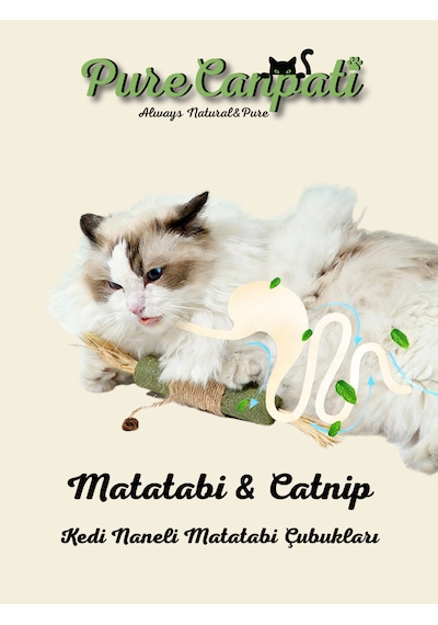 Purecanpati Matatabi & Catnip Kedi Oyuncağı Doğal Oyuncak& Diş Kaşıyıcı