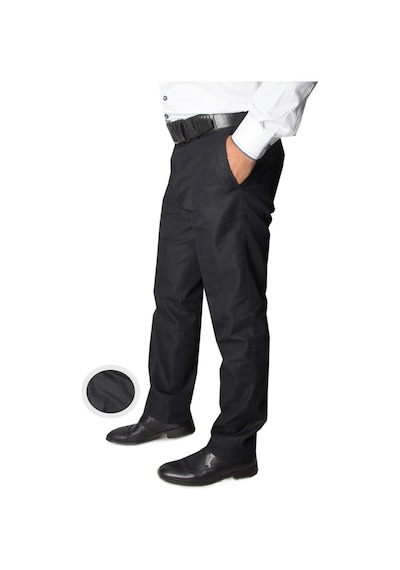 Yazı Klasik Fit Erkek Tensel Pantolon-7112 Siyah