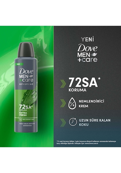 Dove Men +care Advanced Erkek Deodorant Extra Fresh 150 Ml + Extra Fresh Roll On 50 Ml Dove Men +care Advanced Erkek Deodorant Extra Fresh 150 Ml + Extra Fresh Roll On 50 Ml