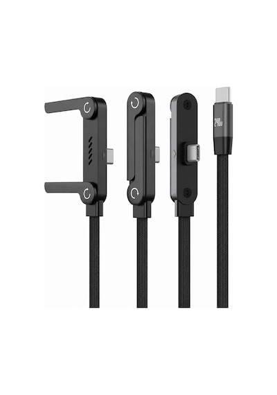 Type-c To Type-c Katlanabilir Standlı Hızlı Şarj Data Kablosu İphone Android Uyumlu 1m Siyah