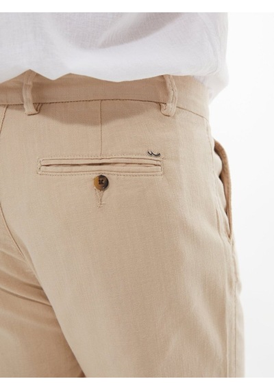 Ltb Düz Paça Keten Görünümlü Bej Pantolon 012254702625008 12079 Bej