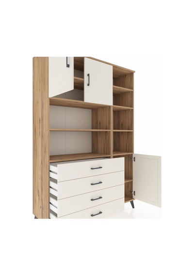 Hyperion Dolap 9 Raflı 4 Çekmeceli 3 Kapaklı 132x44x195 Çam-a... Çam Hyperion Dolap 9 Raflı 4 Çekmeceli 3 Kapaklı 132x44x195 Çam-a... Çam