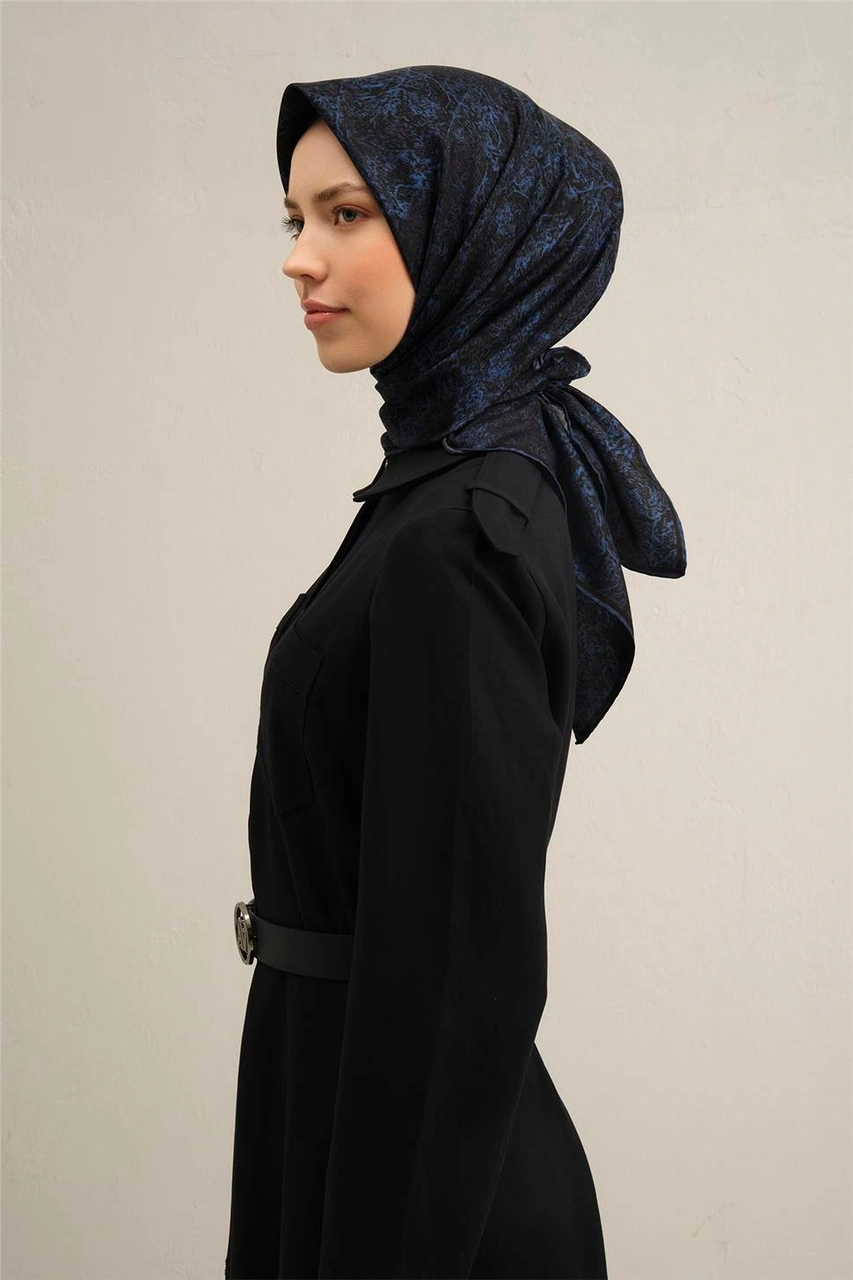 Armine Soyut Desenli Saf İpek Twill Eşarp 9311d 10 Laciver
