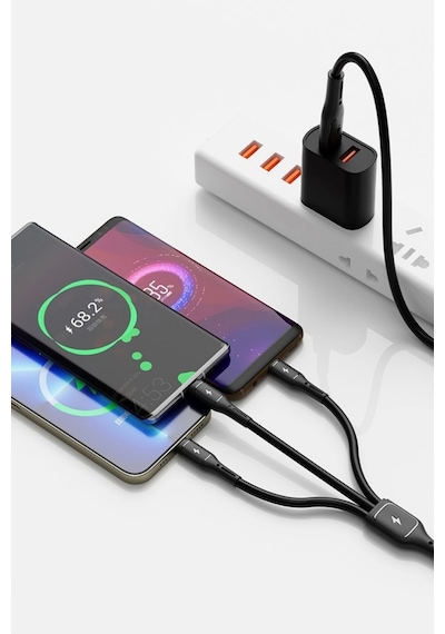 60w Link Type-c Süper Fast Pd Şarj Kablosu 3in1 Apple Uyumlu iPhone Samsung Xiaomi Huawei Hızlı Şarj Data Usb Kab