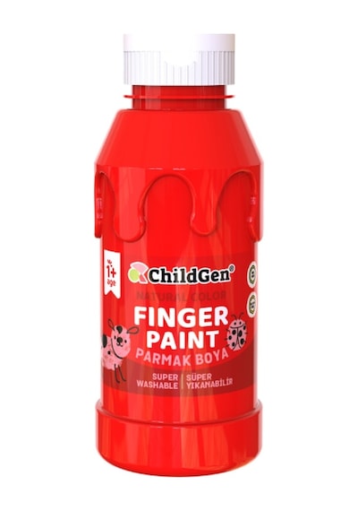 Childgen Süper Yıkanabilir Parmak Boya 350ml - Kırmızı
