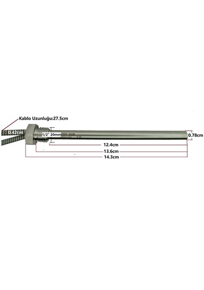 Yate10 1/2 Diş Çaplı 220volt 600w Radyatör,petek,tank Isıtıcı Paslanmaz Çubuk Rezistans 600w