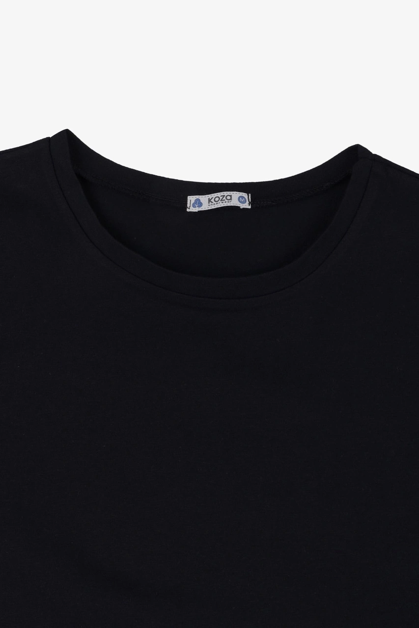 Koza İç Giyim Erkek 2'li Basic Likralı T-shirt Ko103et-1 Siyah